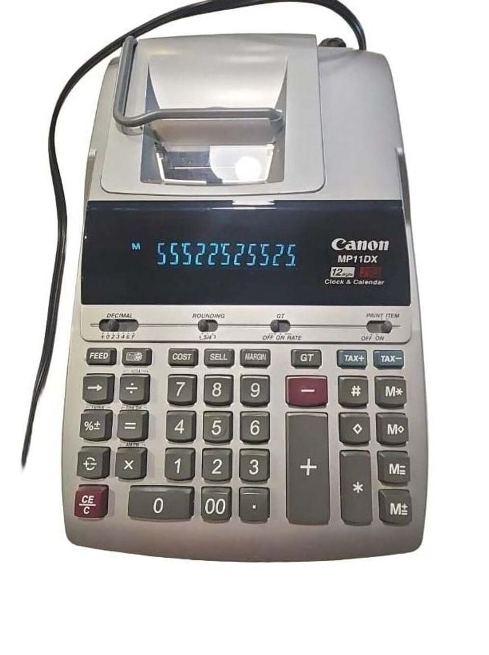 Canon MP11DX 12-Digit 2-Color Printing Calculator with Clock & Calendar